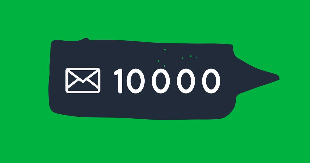 Growing Message Count Illustration on Green Background