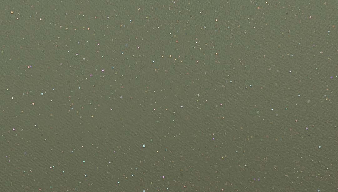 Olive Green Terrazzo Texture with Iridescent Confetti Speckles Close-Up for Design