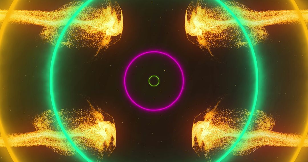 Vibrant Neon Particle Effects with Dynamic Circles