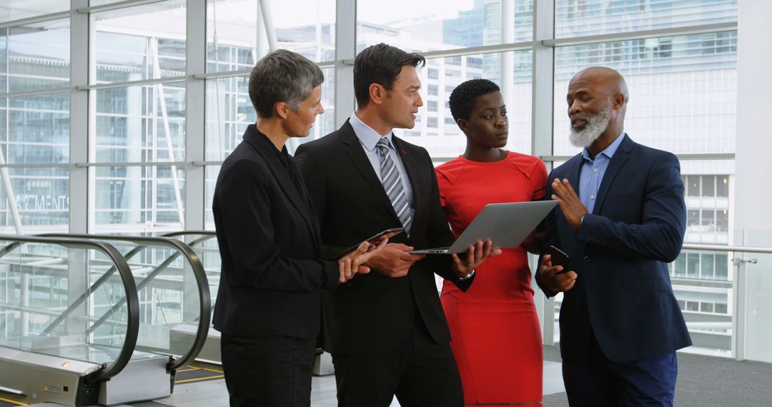 Diverse Team Collaborating in Modern Business Office