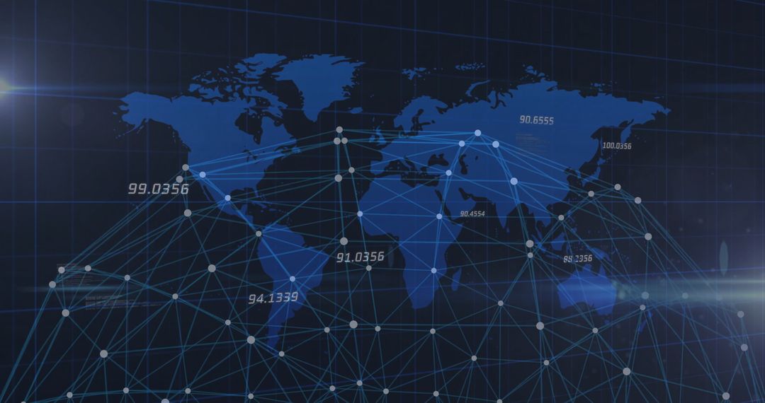 Global Network Connection World Map Digital Display