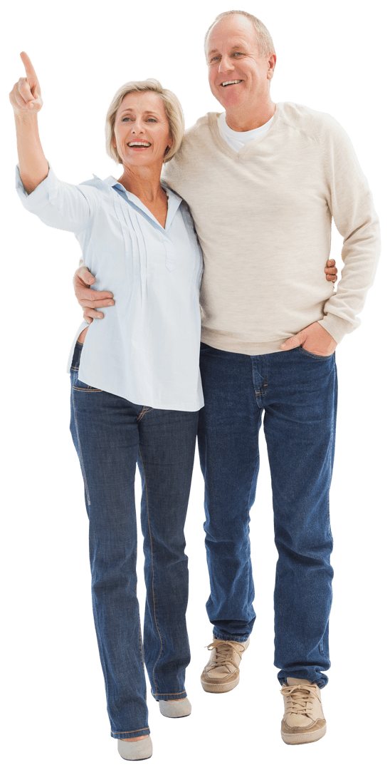 Happy Mature Couple Posing with Smiles Transparent