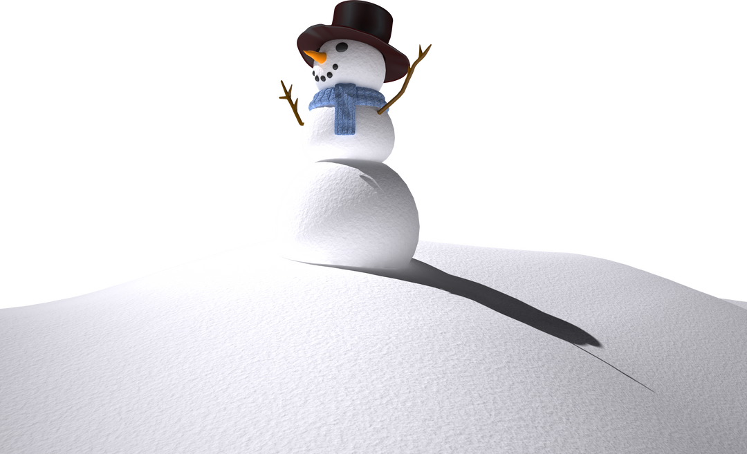 Transparent Christmas Snowman with Black Hat and Blue Scarf - Download Free Stock Images Pikwizard.com