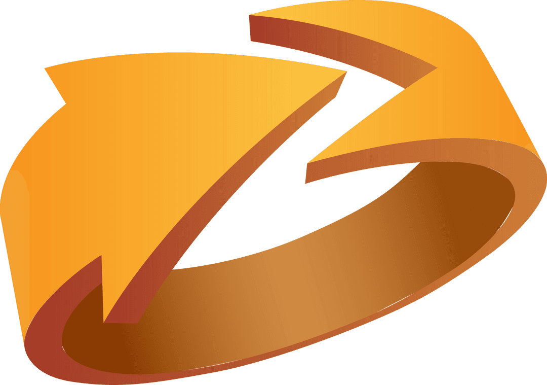 Curved Yellow Arrow Loop Symbol, Transparent Background, Vector Design - Download Free Stock Images Pikwizard.com