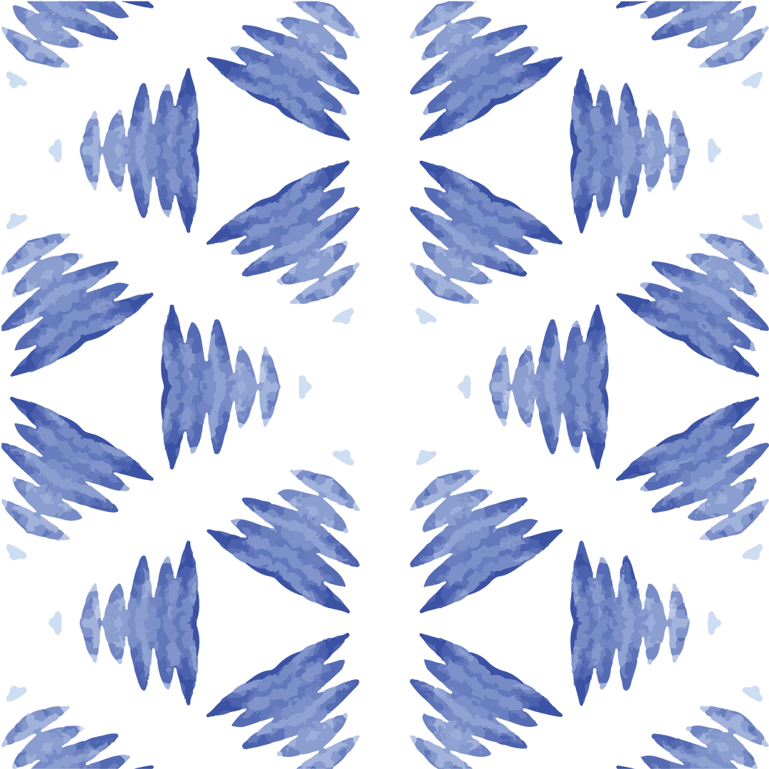 Abstract Blue Pattern Art on Transparent Background