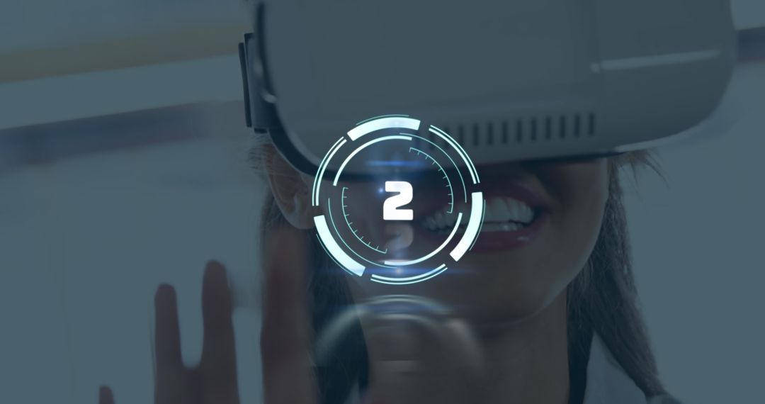 Futuristic VR Experience with Holographic Countdown HUD Display