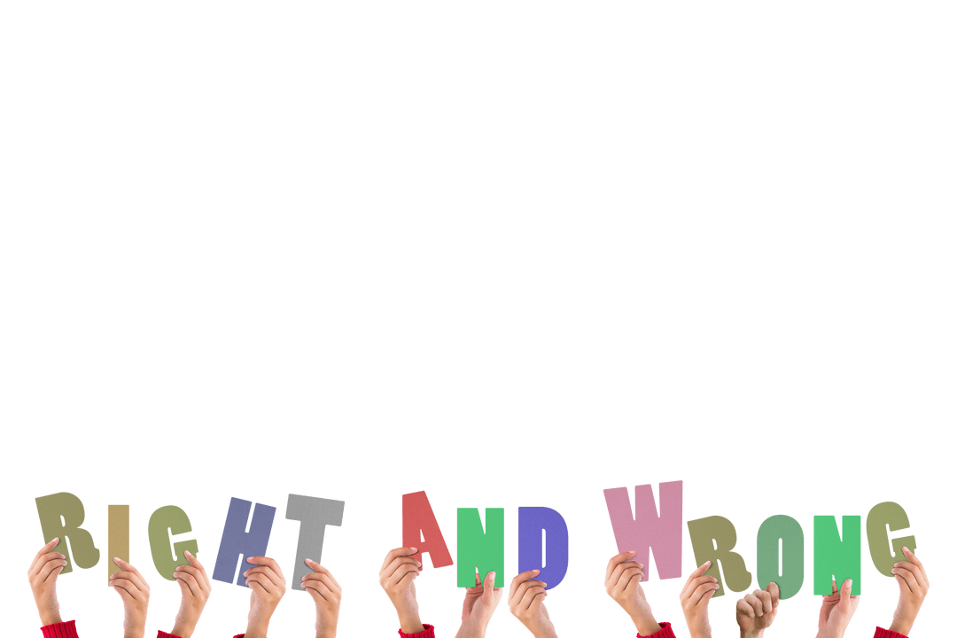 Hands Holding Colorful Letters Transparent Background