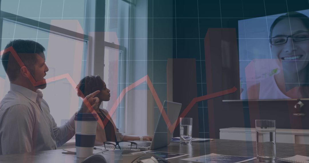 Diverse Team Analyzing Data in Office Video Conference