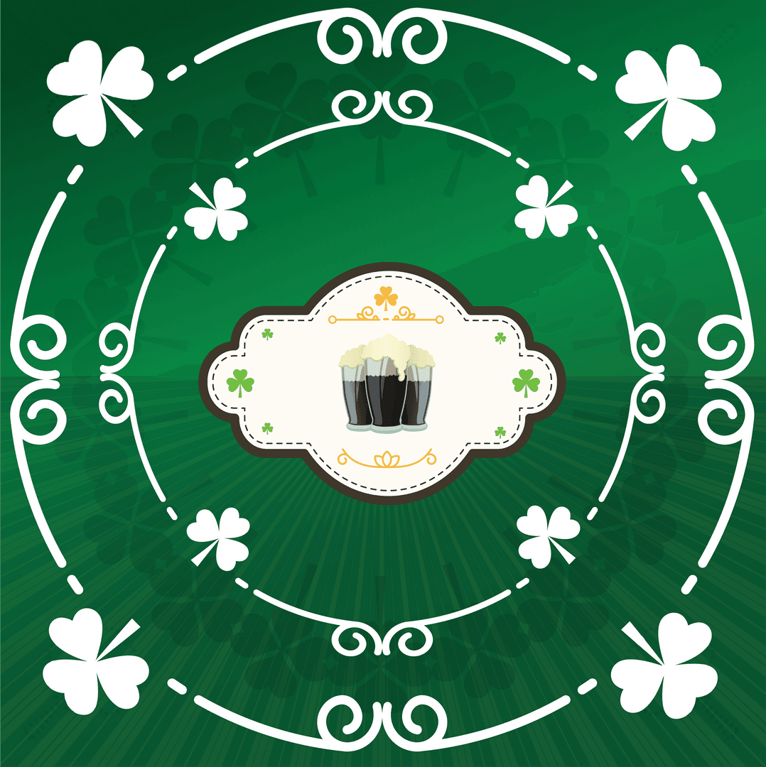 Transparent St. Patrick's Day Clover and Beer Vector