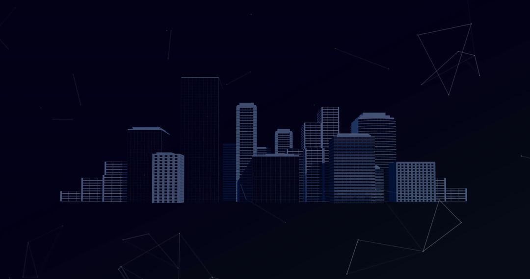 3D Skyline of Modern Buildings with Futuristic Technology Theme