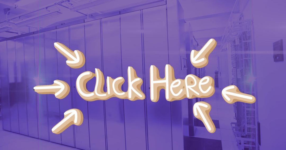 Click Here Overlay in Server Room Conceptual Art