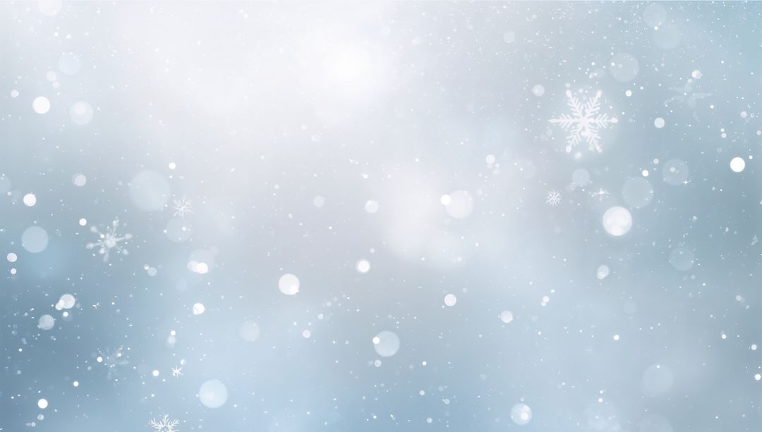 Drifting Snowflakes and Soft Bokeh Winter Background Glowing Diffuse Top Light
