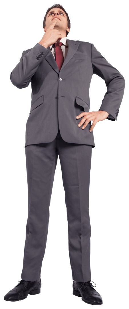 Transparent Thinking Businessman Contemplating New Ideas