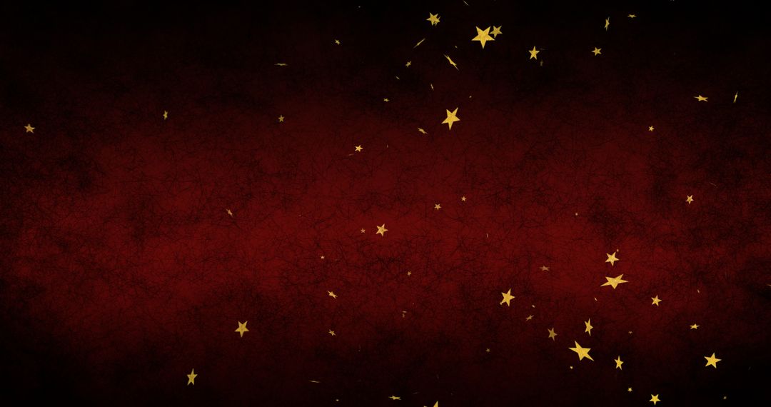 Golden Stars on Dark Red Background for Festive Celebrations
