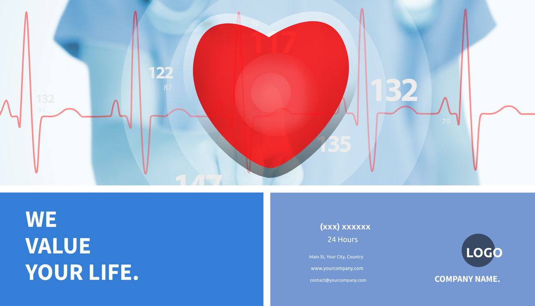 Heart Health Awareness Promotion with Cardiac ECG Design