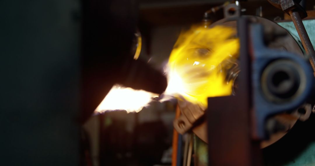 Industrial Metal Welding with Bright Sparks and Flame - Free Images, Stock Photos and Pictures on Pikwizard.com