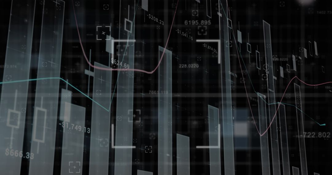 Digital Financial Charts and Graphs with Overlay