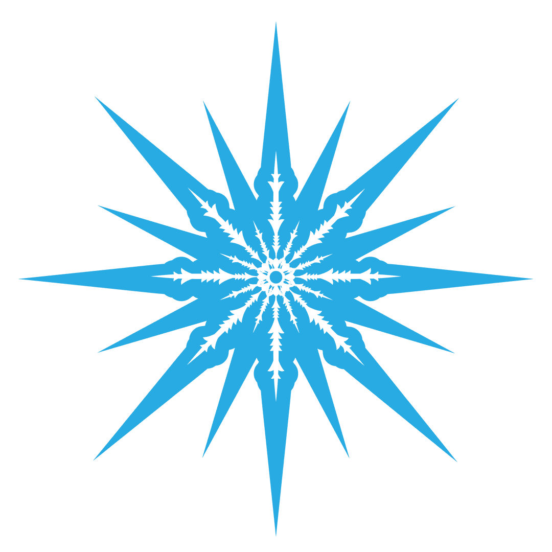 Delicate Blue Snowflake on Transparent Background for Winter Designs