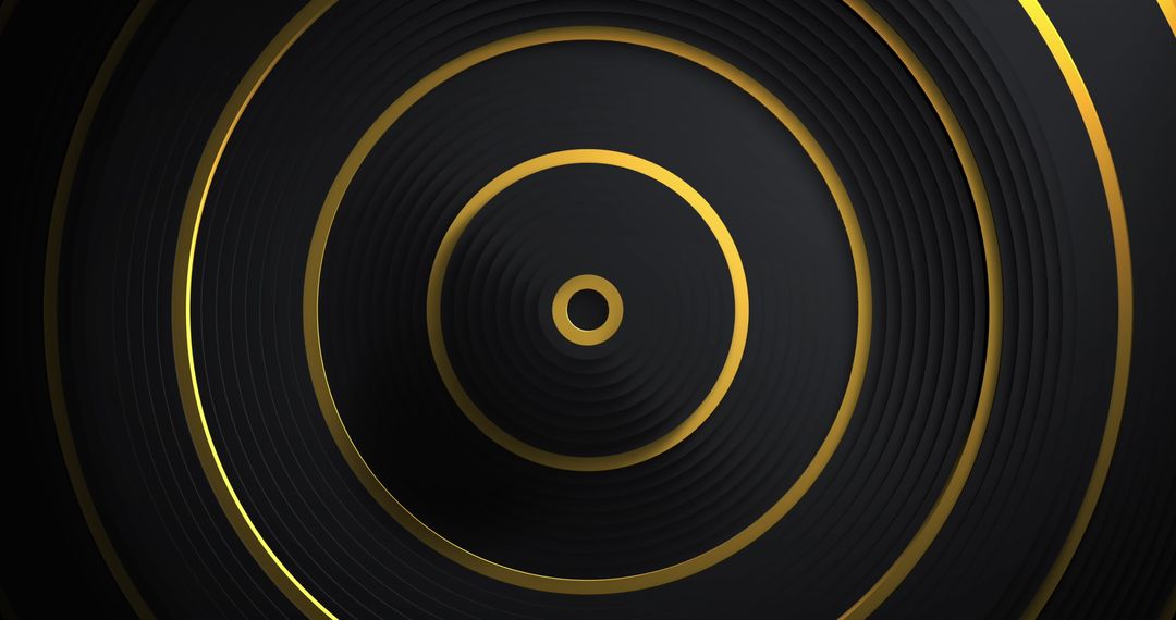 Elegant Black and Gold Concentric Circle Design