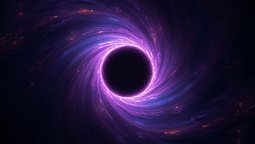 Spiraling Vortex in Space with Purple and Blue Colors