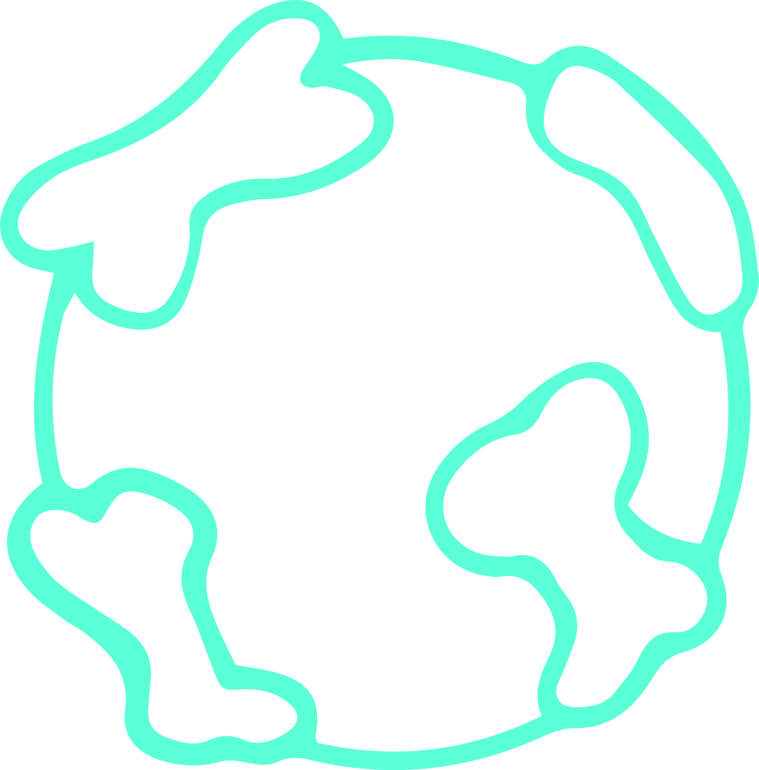 Minimalist Transparent World Map with Turquoise Geometry