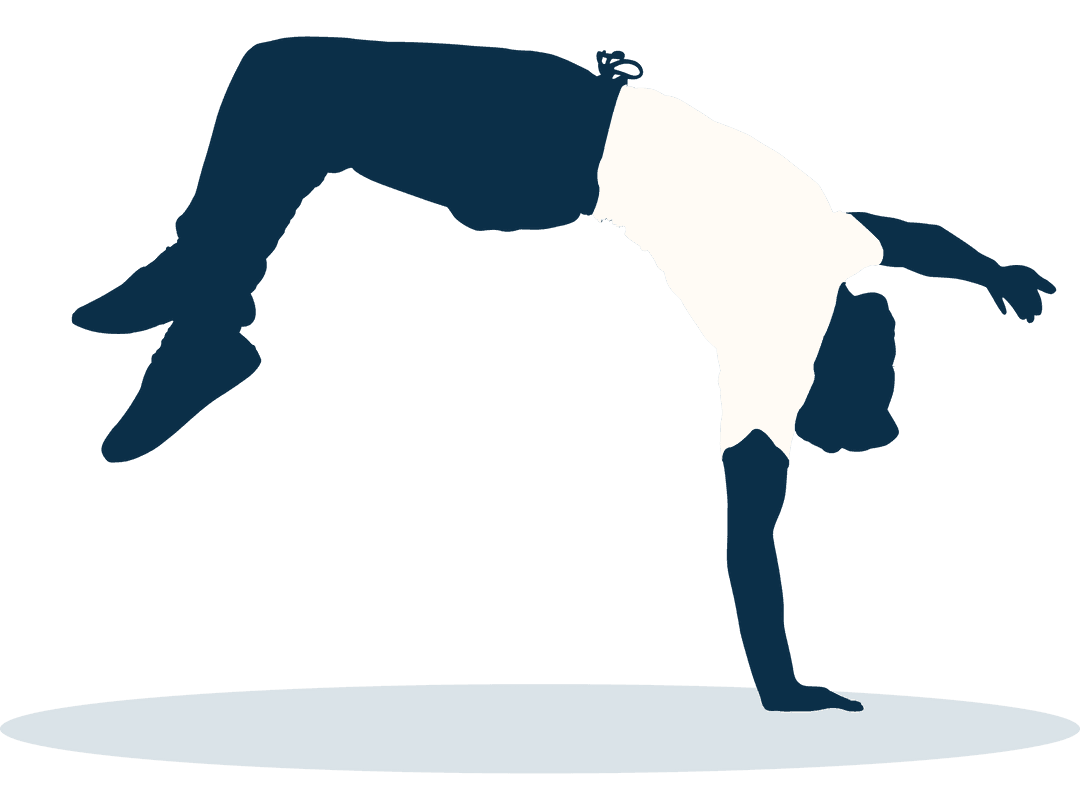 Dynamic Breakdancer in Mid-Performance on Transparent Background