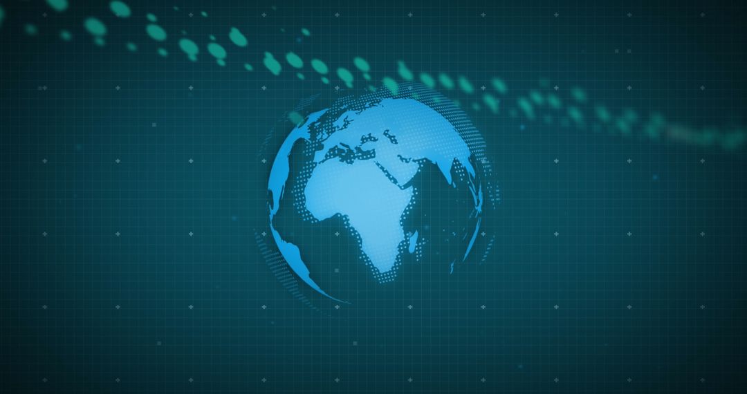 Digital Earth Hologram with Circuit Board Pattern