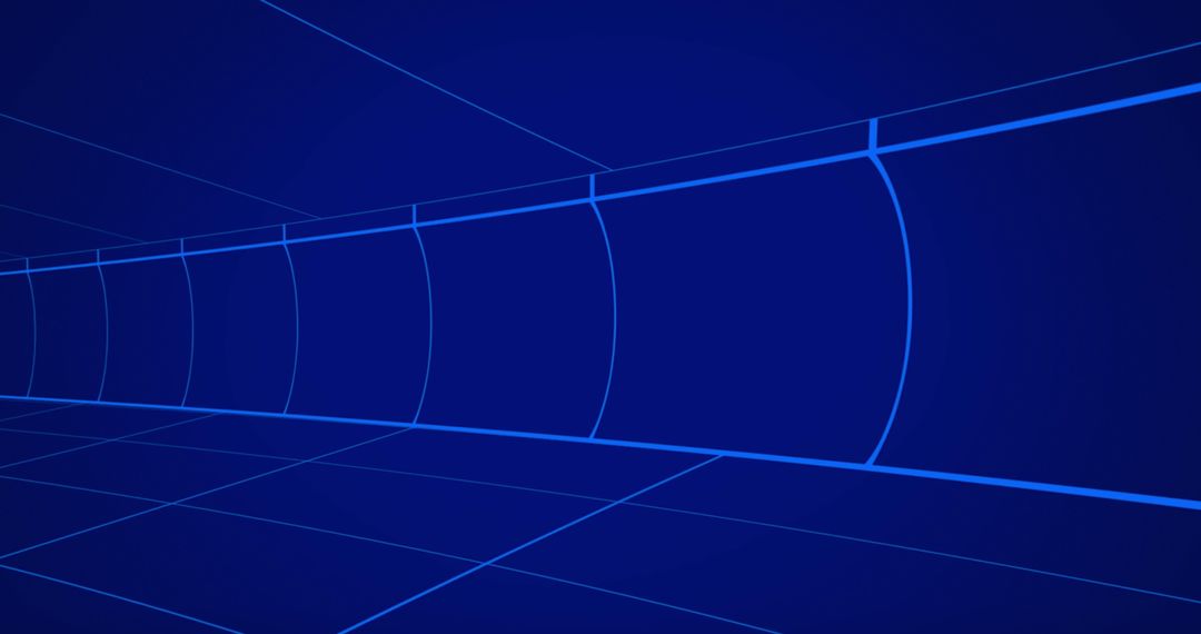 Futuristic Blue Tunnel with Dynamic Glowing Lines
