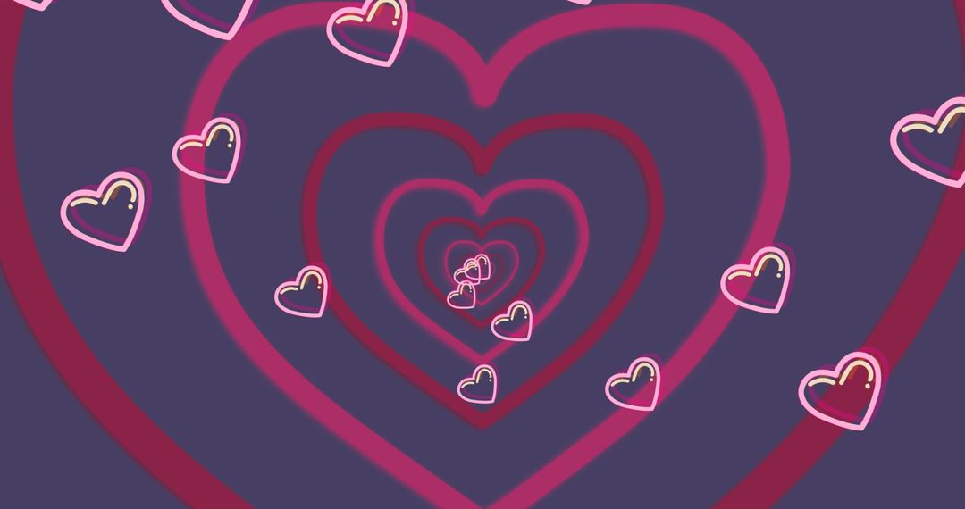 Floating Red Heart Icons on Blue Background