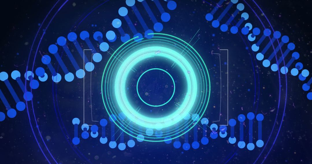 Futuristic Interface with DNA Matrix and Digital Scanning Scope