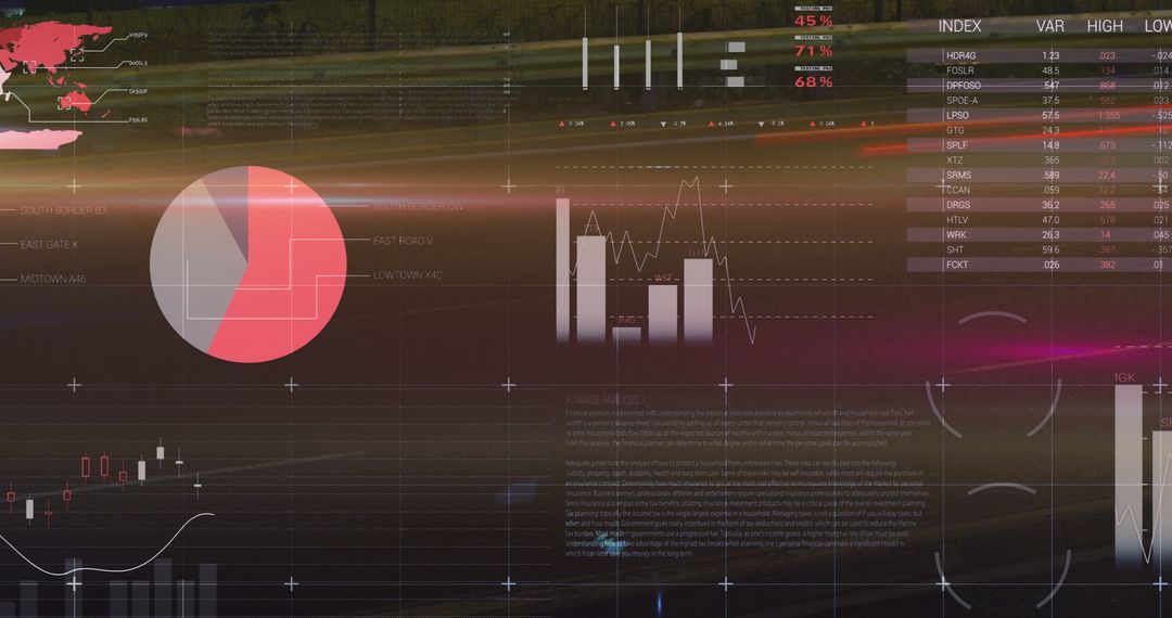 Global Financial Data Analysis Over High-Speed Cityscape
