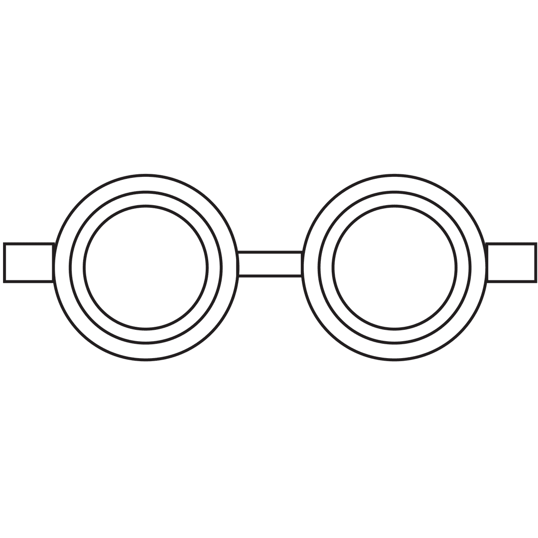 Minimalist Eyeglasses Symbol on Transparent Background