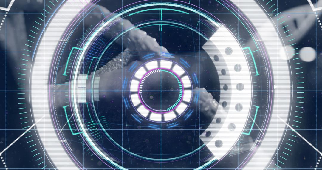 Futuristic Digital Scan Over DNA Strand