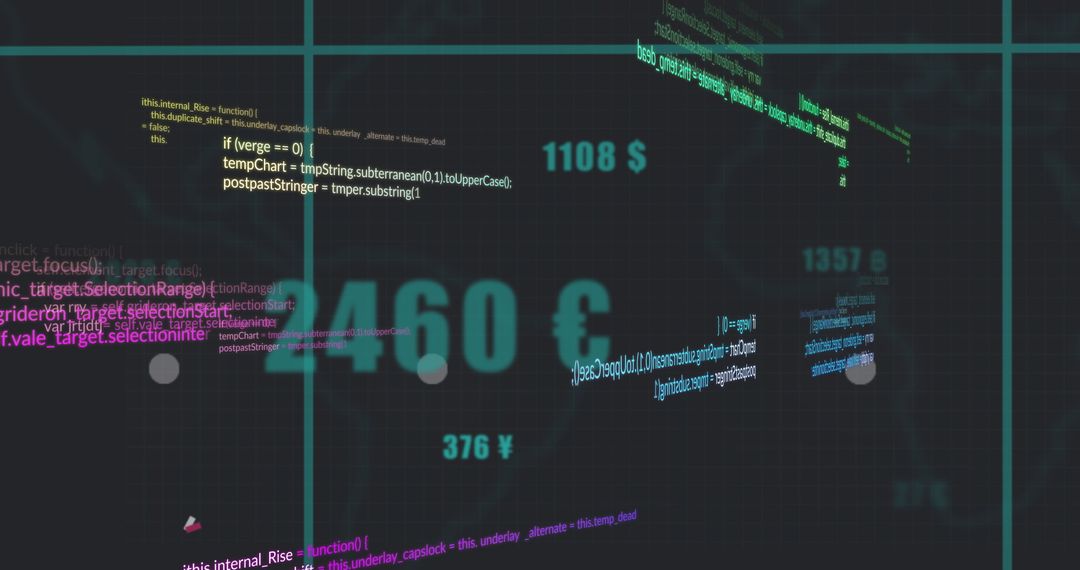 Futuristic Digital Finance Dashboard with Visualized Code Activity