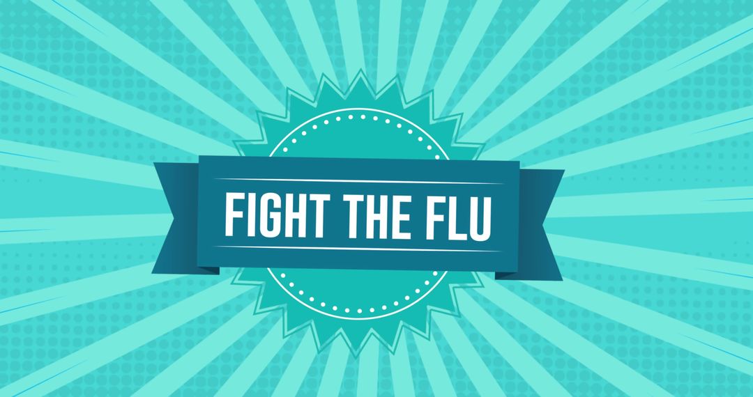 Fight the Flu Banner on Green Background with Lines