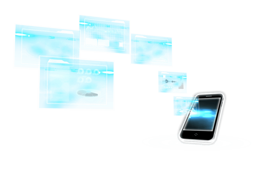 Transparent Smartphone Displaying Digital Interface Technology