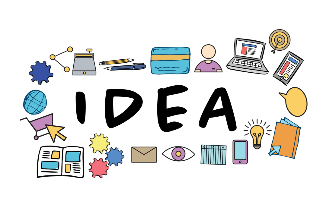 Transparent Diagram Illustrating Digital Innovation and Creativity Ideas