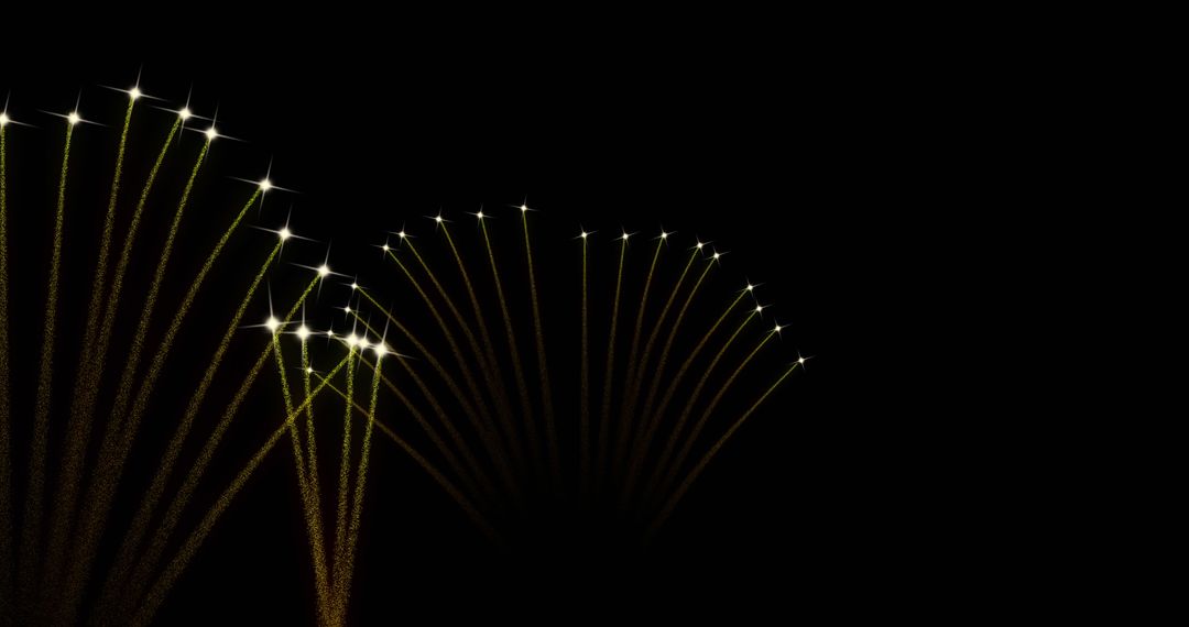 Vivid Fireworks Bursting Against Dark Sky