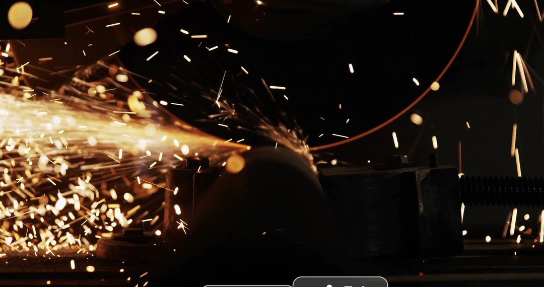 Sparks Flying from Circular Saw Blade with Notification Symbols