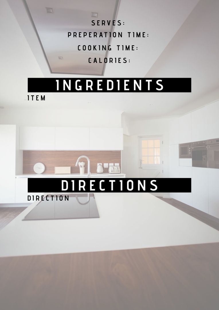 Modern Kitchen Minimalist Recipe Layout Counting Simulation