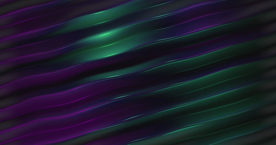 Glowing Multicolored Wave Patterns Over Black Background