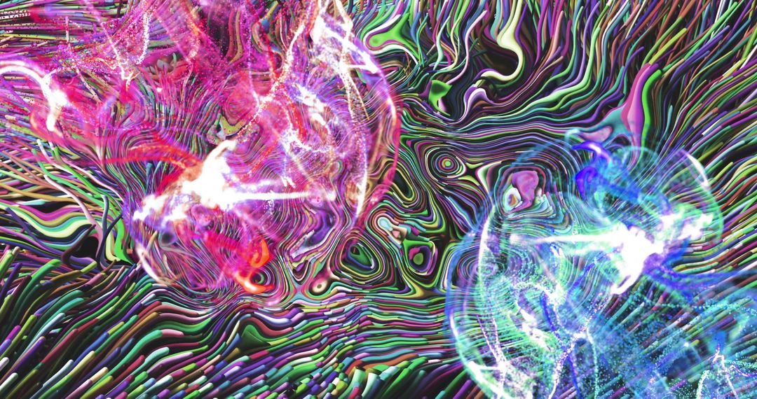 Colorful Mesh Waveforms on Dynamic Black Background