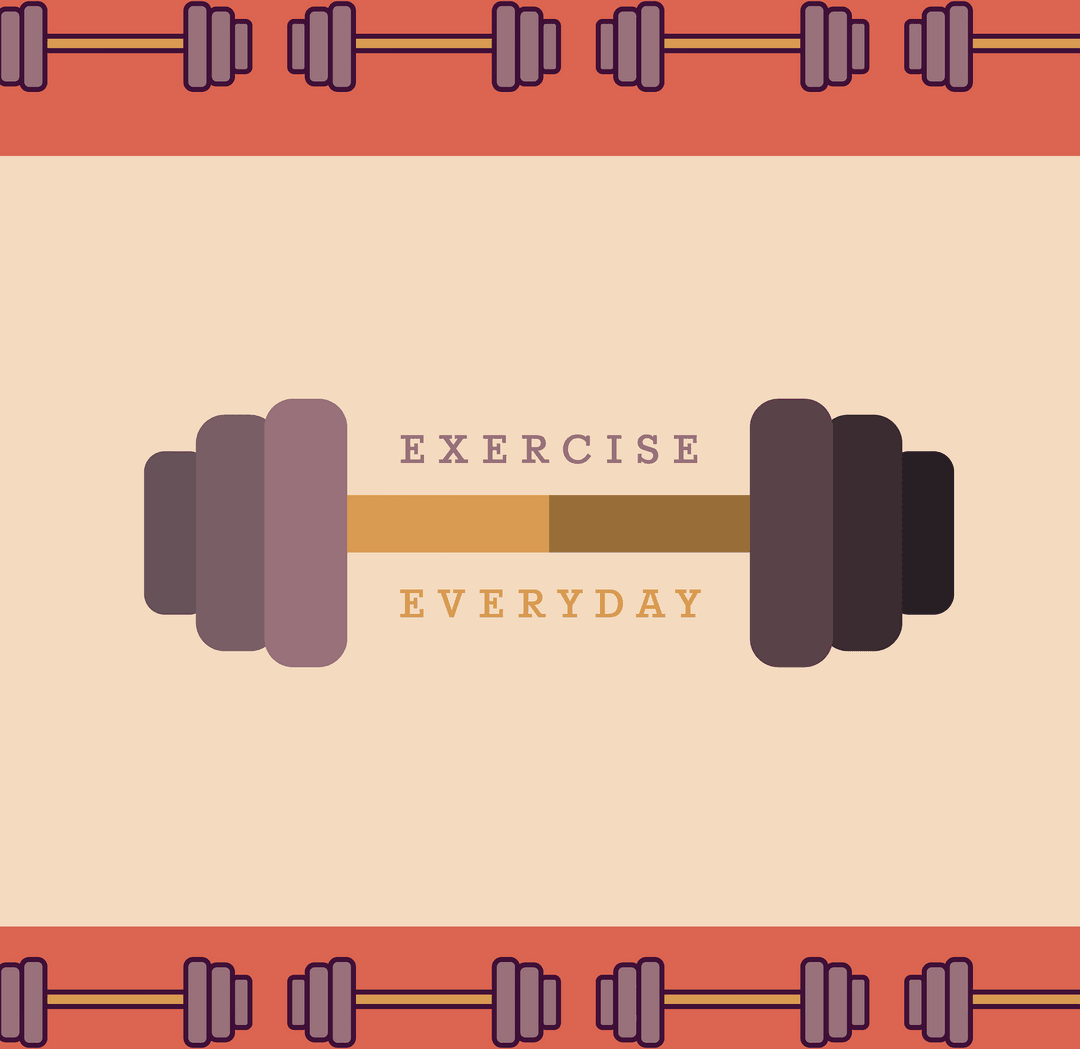 Inspirational Fitness Illustration with Exercise Dumbbell in Gradient Design