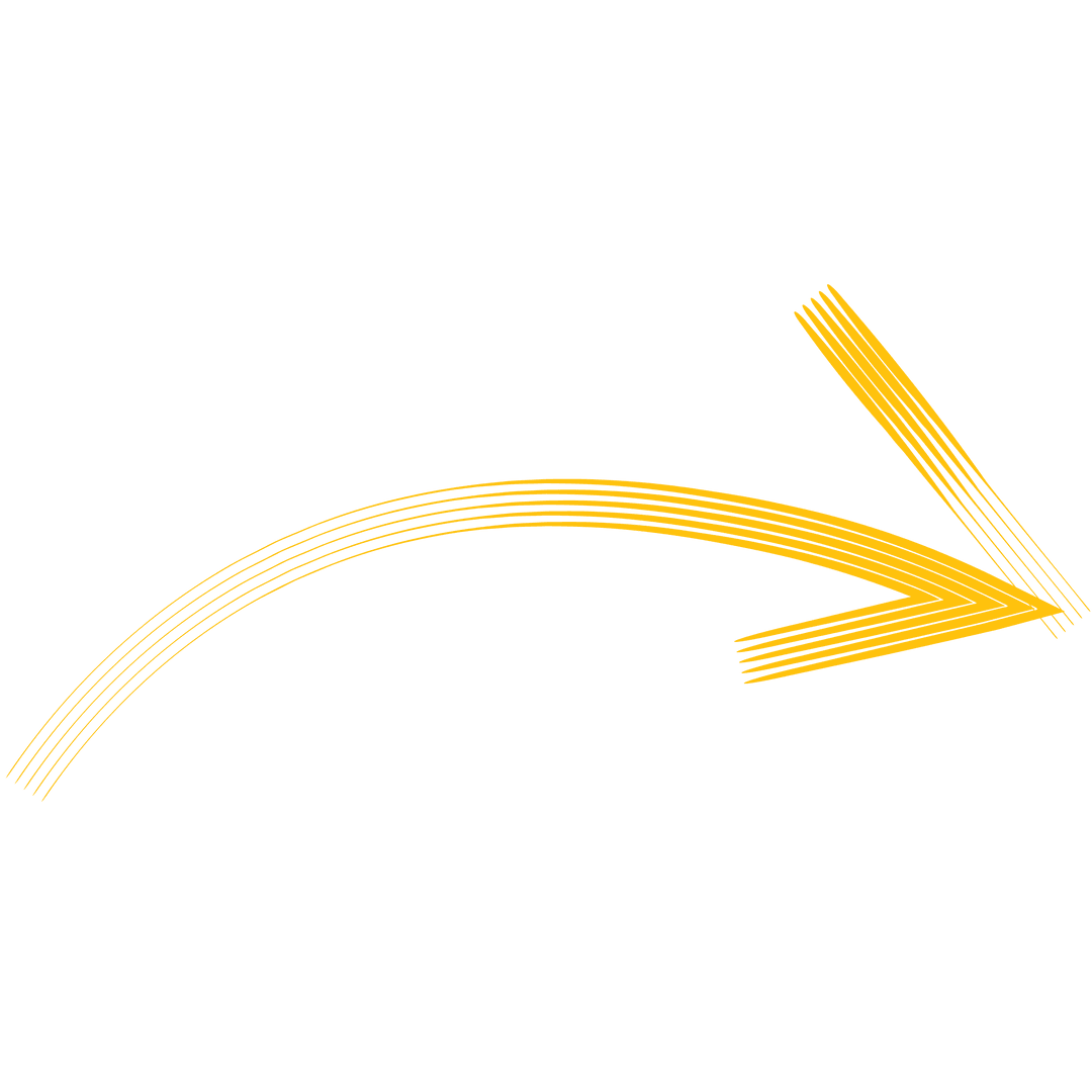 Yellow Handdrawn Arrow on Transparent Background