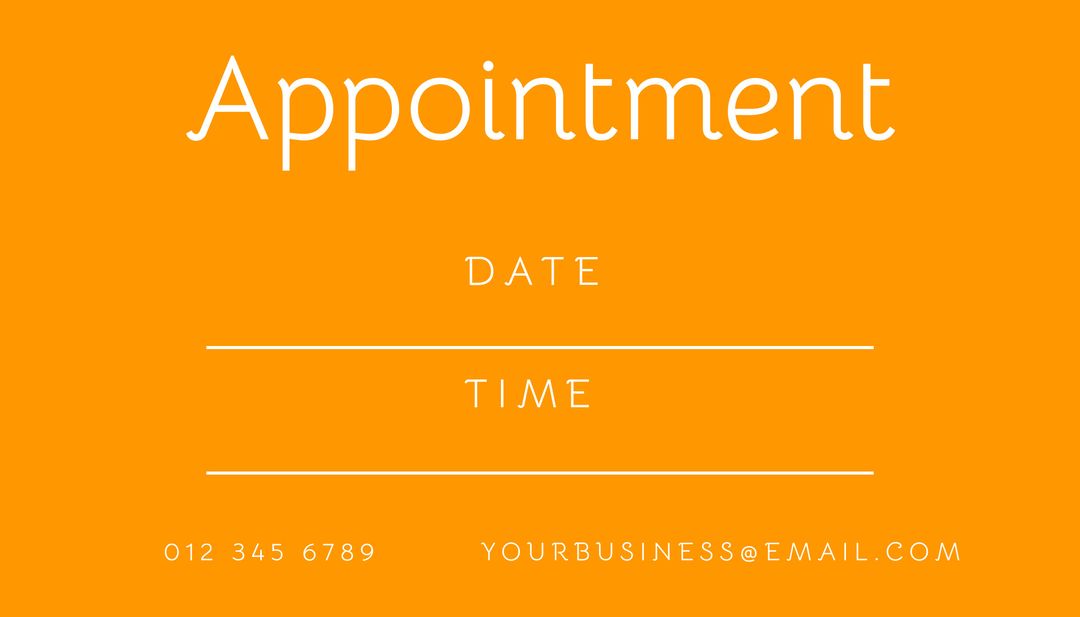 Bright Orange Appointment Reminder Template with Space for Details - Download Free Stock Templates Pikwizard.com