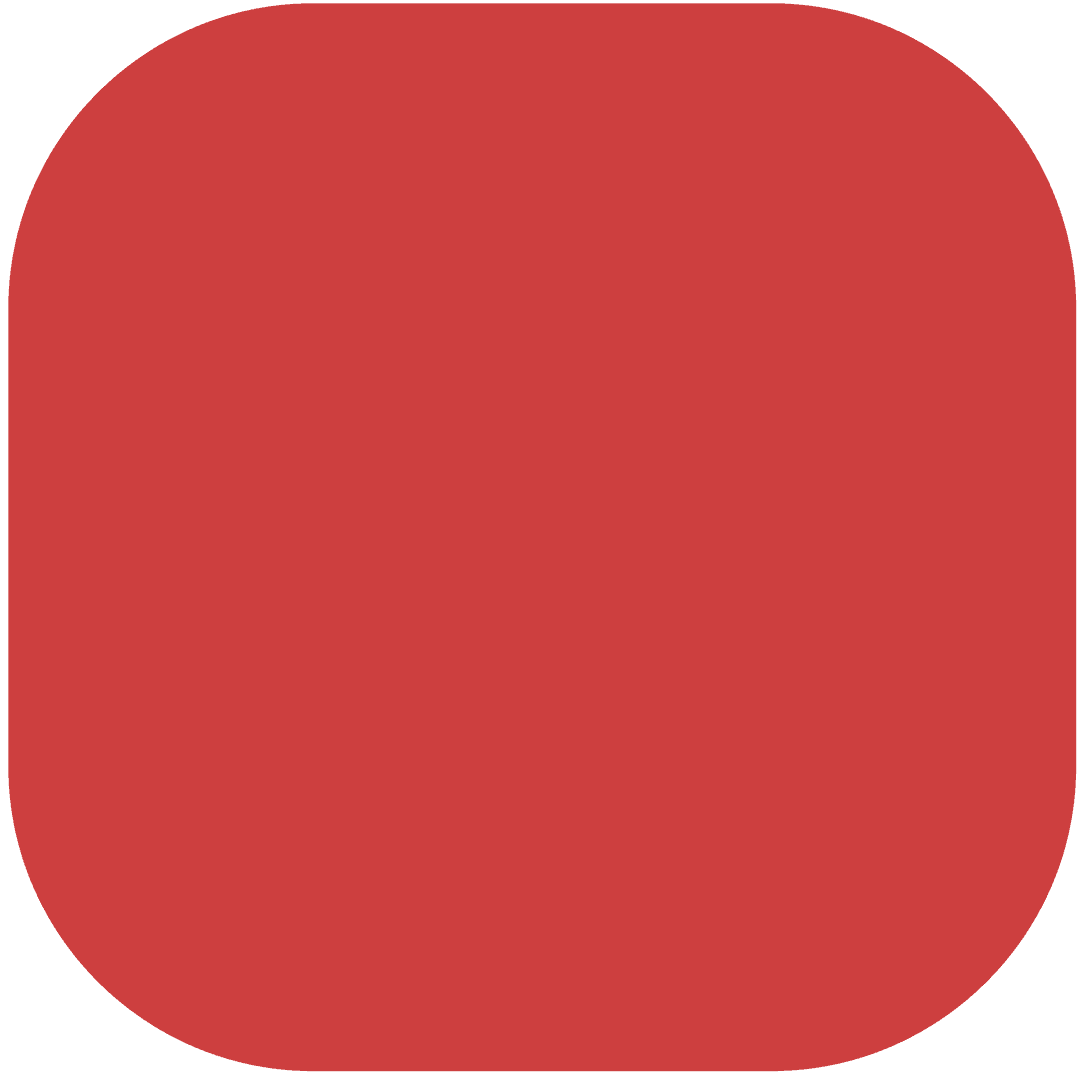 Red Circular Square on Transparent Background