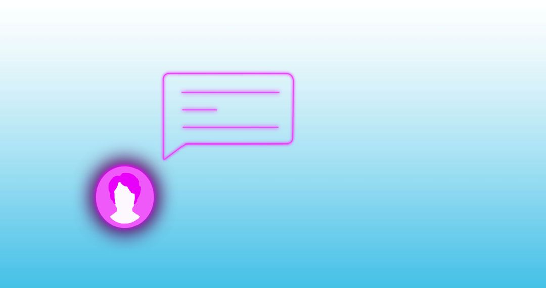 Digital Communication Icon with Speech Bubble on Blue Background