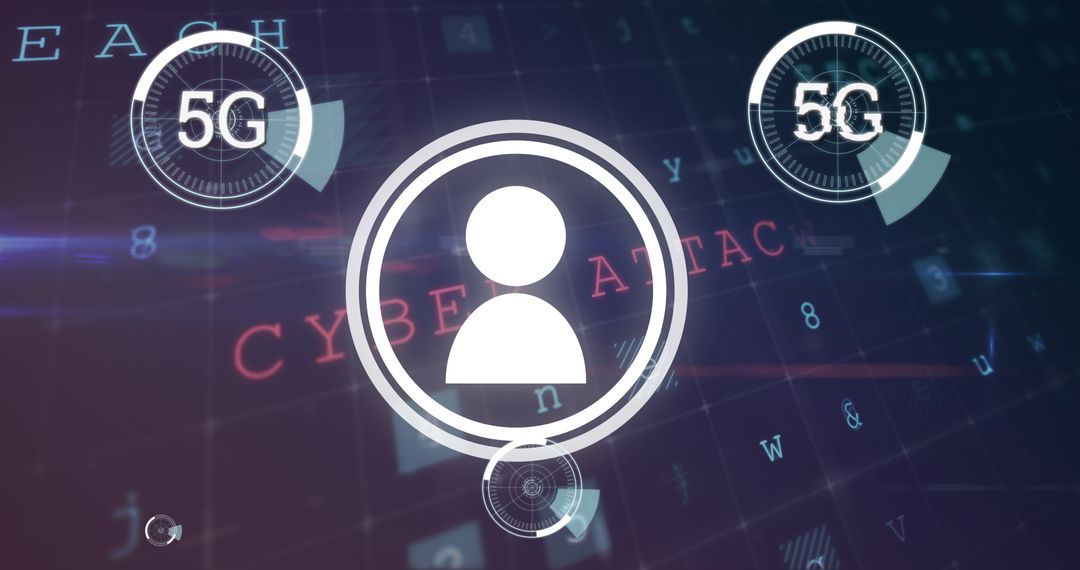 Digital Connection Icons with Cyber Attack Warning