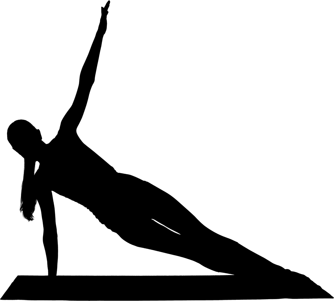 Silhouette of Woman Doing Yoga Exercise on Transparent Background