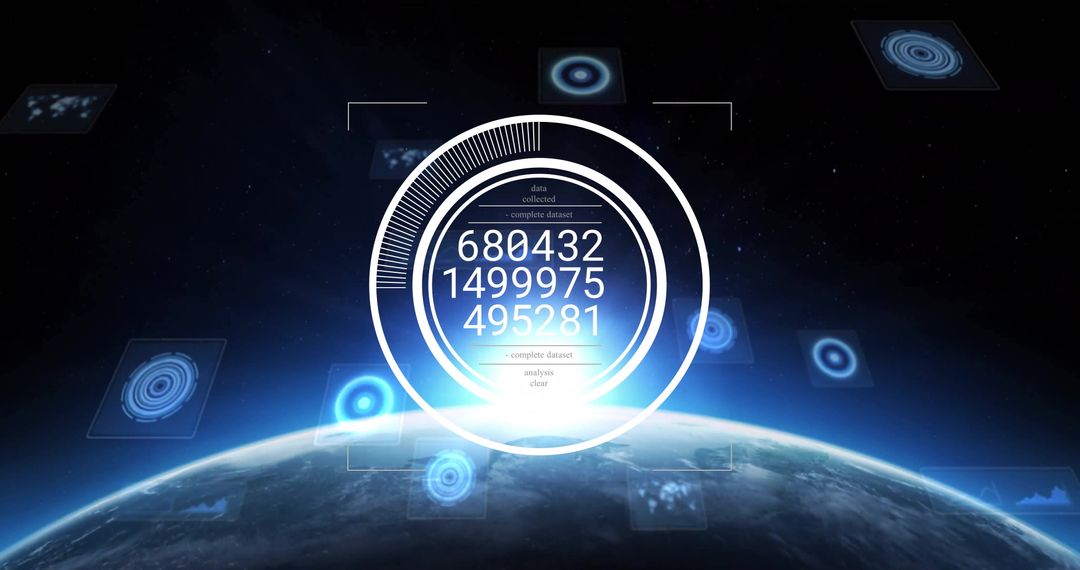 Futuristic Digital Data Visualizations Hovering Over Earth